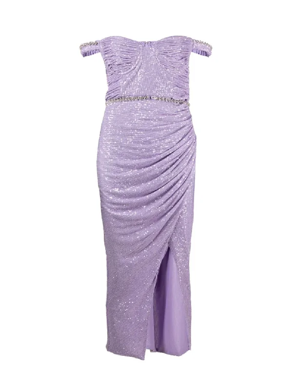Online Only Lilac Sequin Midi Dress