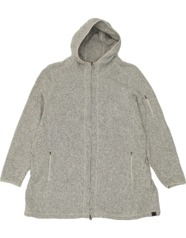Super Deal L.L.BEAN Womens Zip Hoodie Sweater UK 22 3XL Grey Polyester