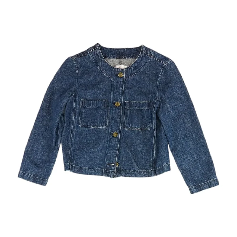 Friends and Family Sale Blue Solid Denim Jacket