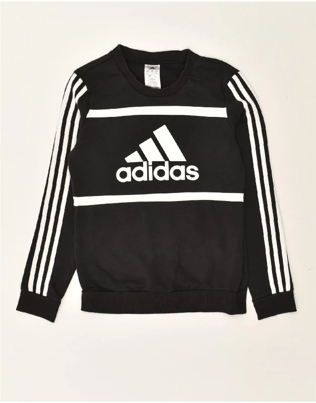 Savings Bonanza ADIDAS Womens Graphic Sweatshirt Jumper UK 4/6 XS Black Cotton
