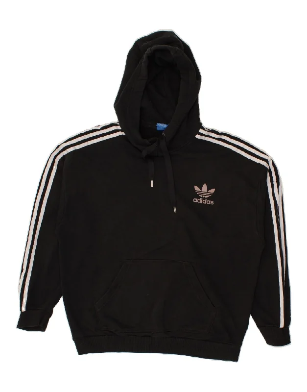 Special Offer ADIDAS Womens Oversized Hoodie Jumper UK 18 XL Black Cotton