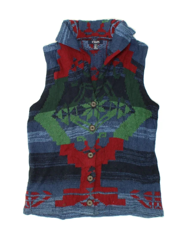 Major Savings CHAPS Womens Sleeveless Cardigan Sweater UK 12 Medium Blue Cotton