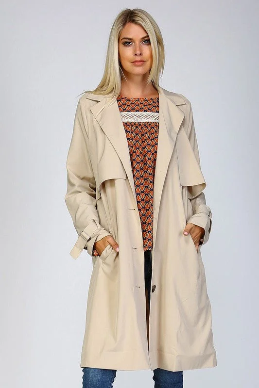 Act Now Single Breasted Trench Coat