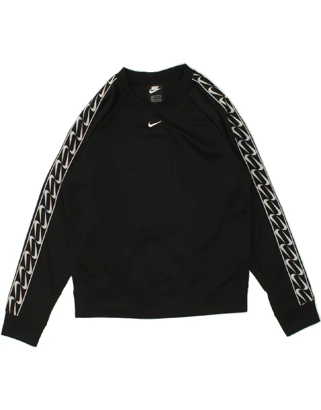 Loyalty Reward NIKE Womens Graphic Sweatshirt Jumper UK 6 XS Black Polyester