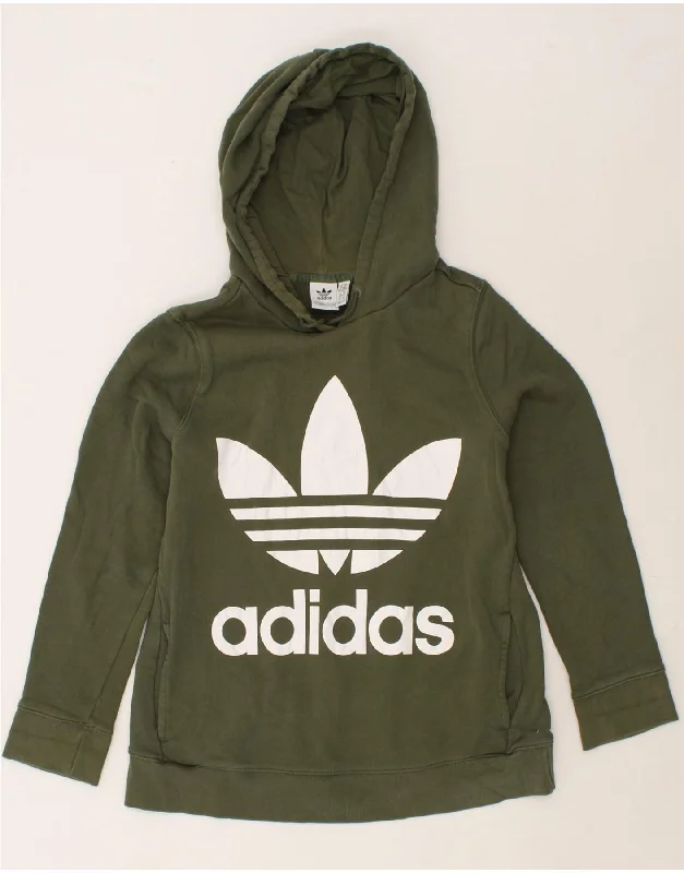 Mega Sale ADIDAS Womens Graphic Hoodie Jumper UK 14 Medium Green