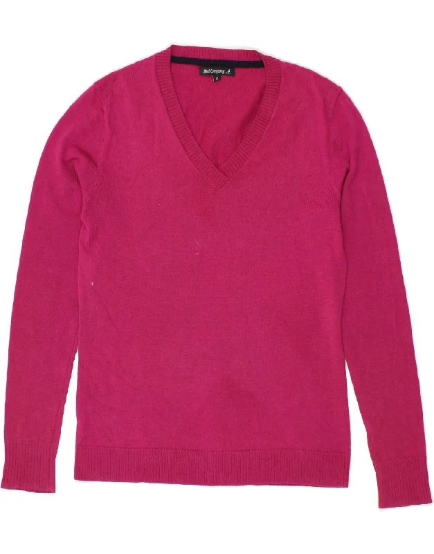 Deep Discounts BEST COMPANY Womens V-Neck Jumper Sweater UK 12 Medium Pink