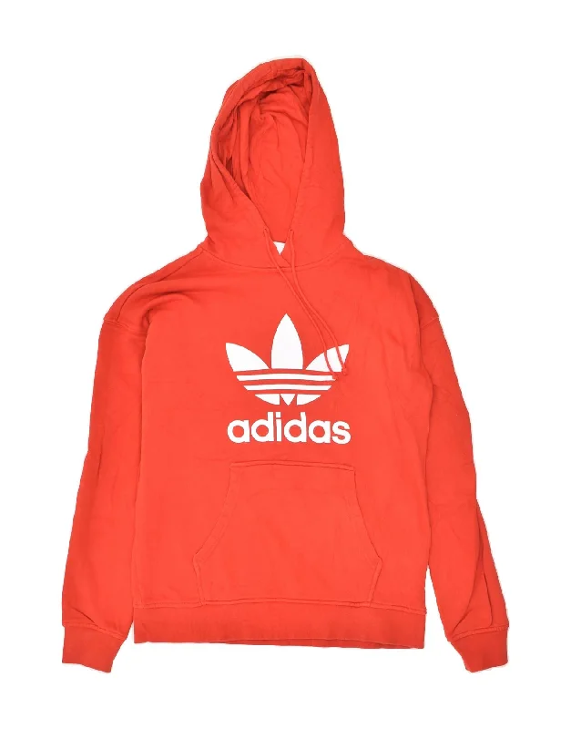 Hot Deal ADIDAS Womens Graphic Hoodie Jumper UK 6 XS Red Cotton