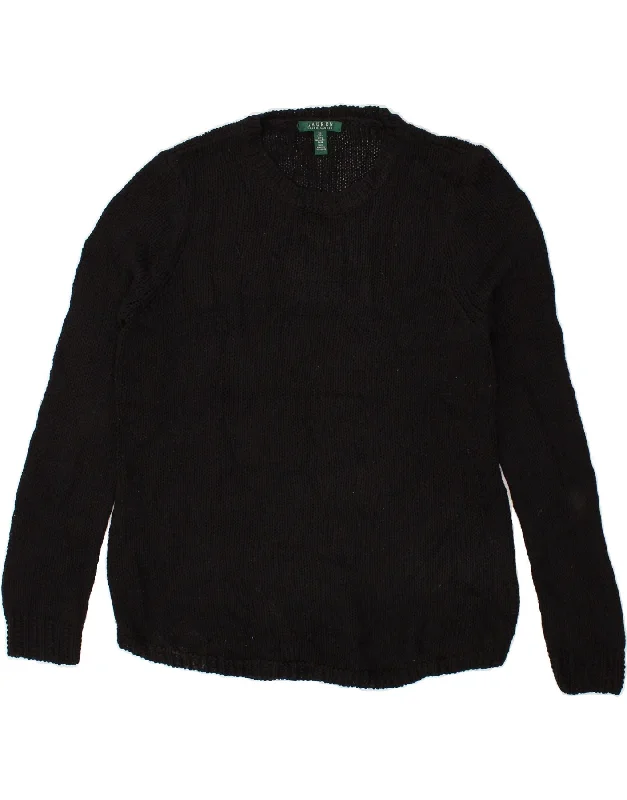 The Best Prices RALPH LAUREN Womens Crew Neck Jumper Sweater UK 18 XL Black Acrylic