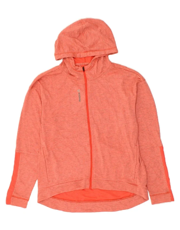Fantastic Deals REEBOK Womens Zip Hoodie Sweater UK 10 Small Red Flecked Polyester