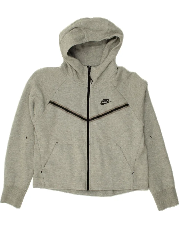 Exclusive Savings NIKE Womens Zip Hoodie Sweater UK 10 Small Grey Cotton
