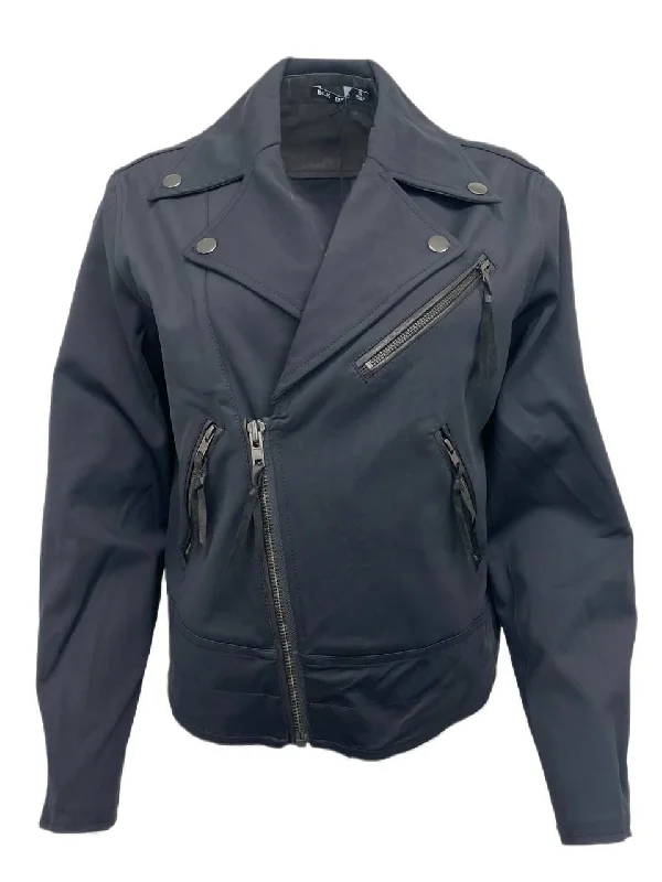 Massive Deals BLK DNM Women's Black Leather Detail Jacket 47 #WKN2401 Size Small NWT
