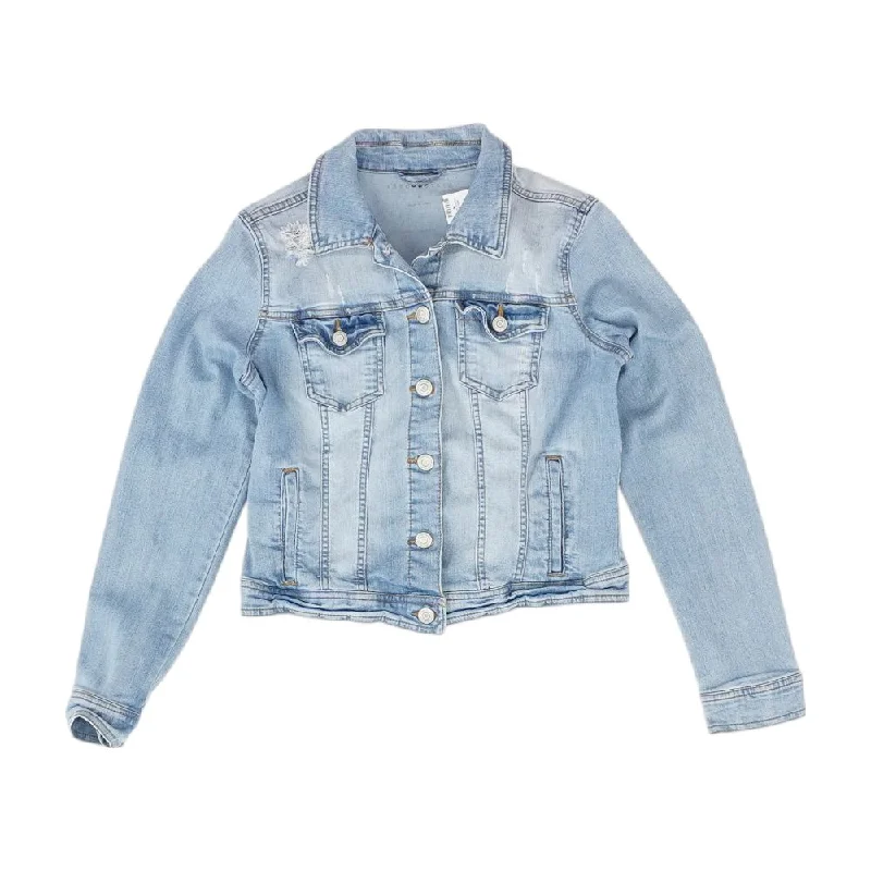 Online Exclusive Blue Solid Denim Jacket