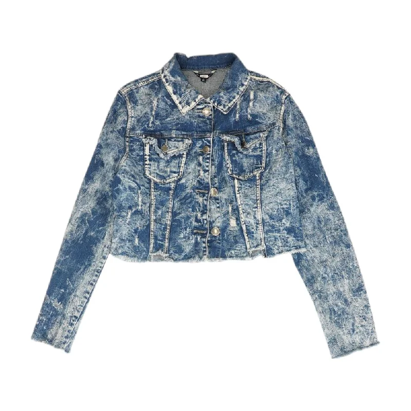 Huge Discounts Blue Solid Denim Jacket
