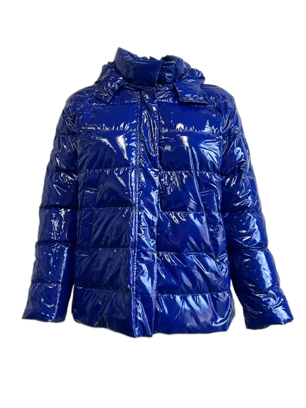 Special Offer Marina Rinaldi Women's Blue Paiolo Hooded Down Jacket NWT