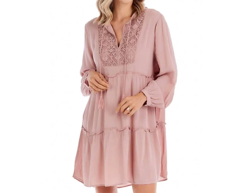 Early Access Esther Tiered Dress In Mauve