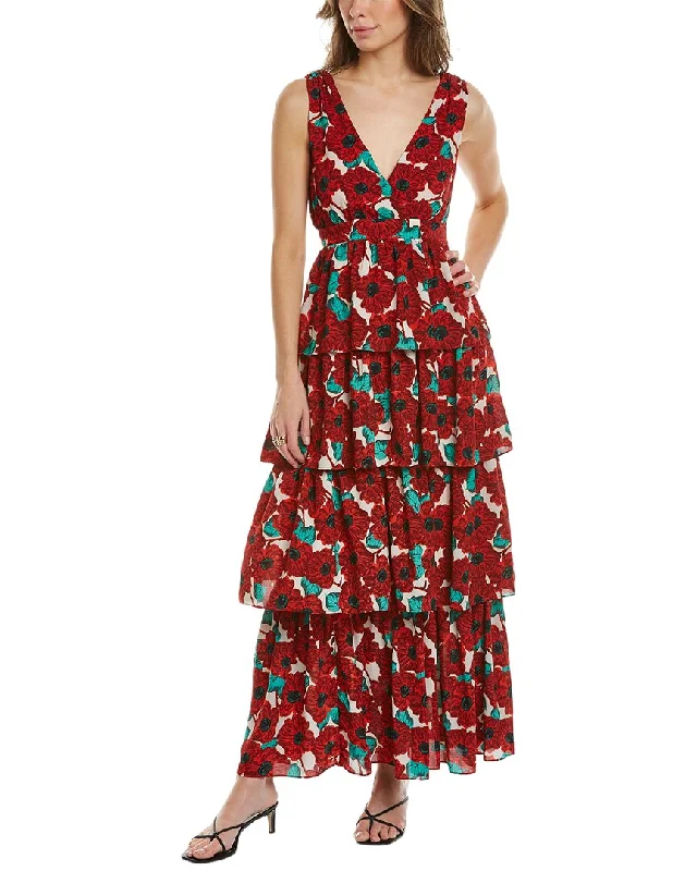 Today Only Traffic People Havana Silk-Blend Midi Dress