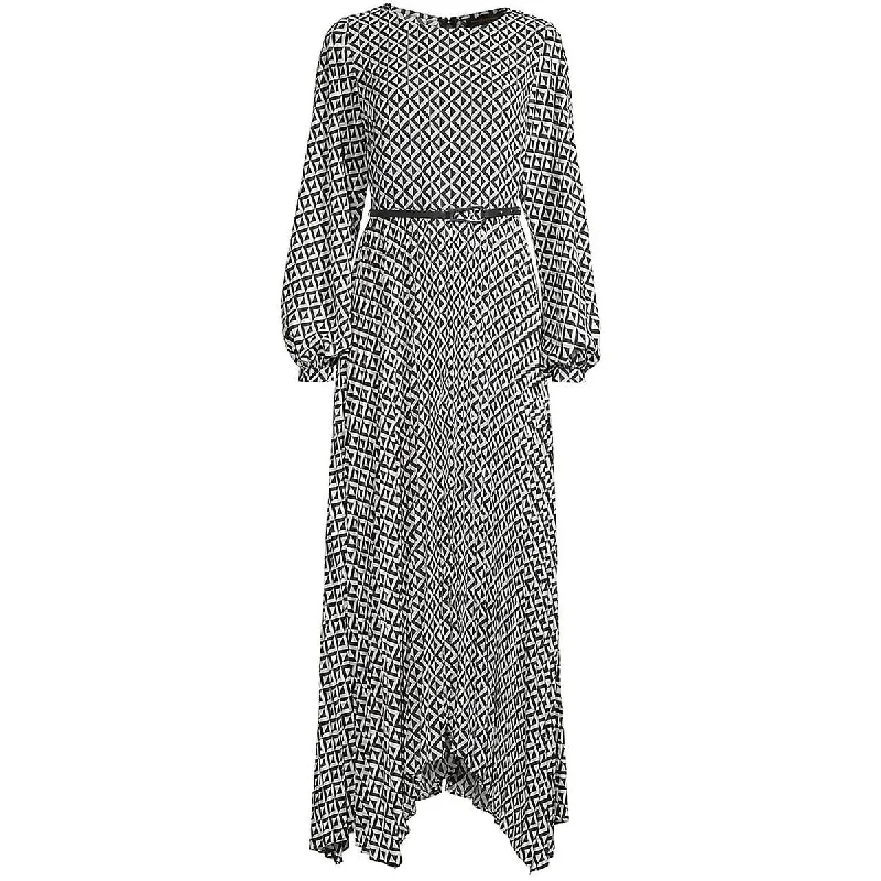 Year-End Sale Womens Maxi Belted Fit & Flare Dress