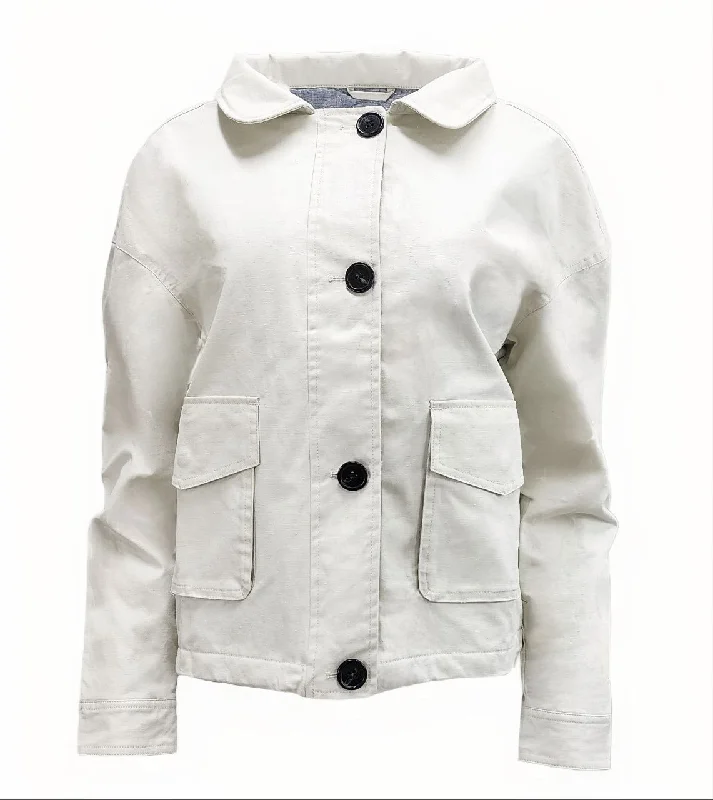Reduced Prices HoodLamb Women's Beige Oversized Short Natural Hemp Jacket 420 NWT