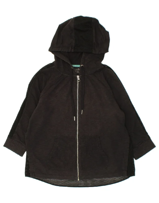Special Price CALVIN KLEIN Womens 3/4 Sleeve Zip Hoodie Sweater UK 14 Medium Black