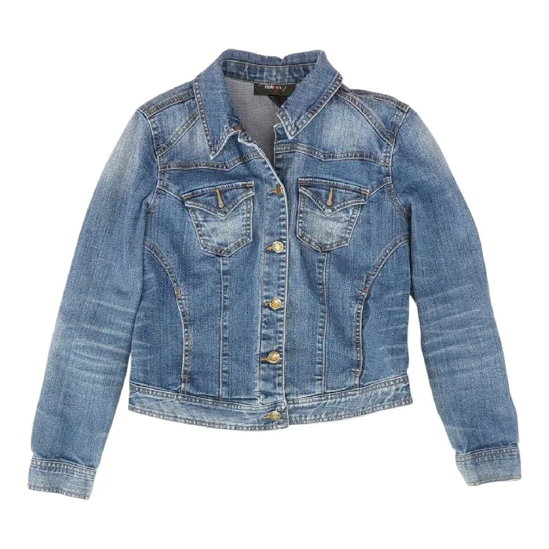 Crazy Savings Blue Solid Denim Jacket