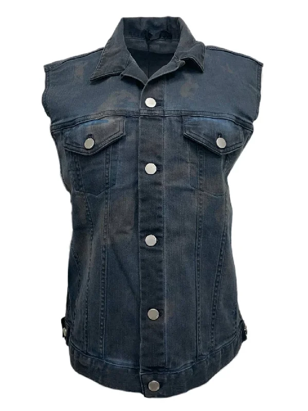 Savings Galore BLK DNM Women's Story Blue Denim Jeans Vest 12 Size Small NWT