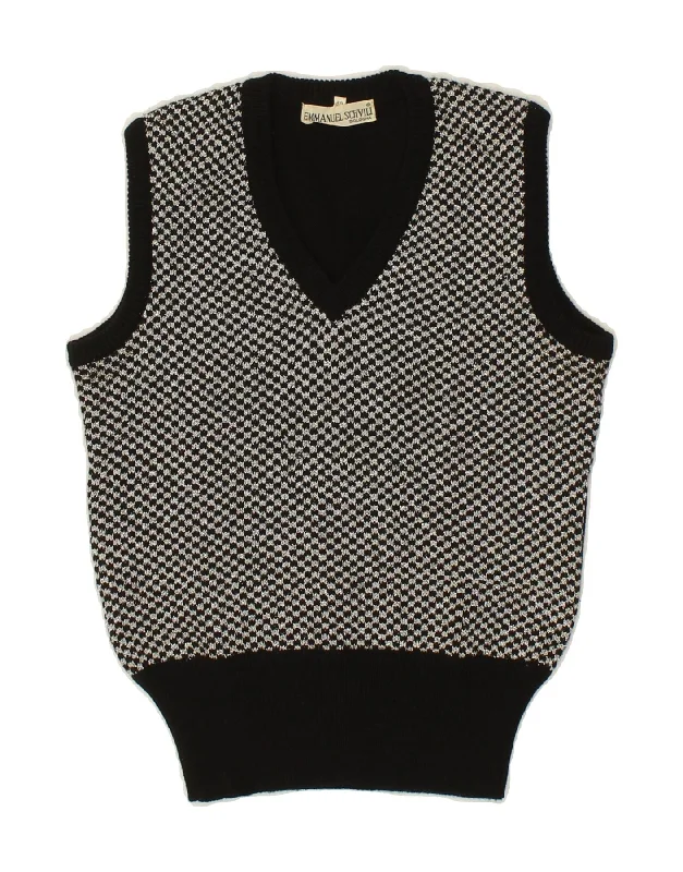 Final Clearance EMMANUEL SCHVILI Womens Vest Tank Top IT 46 Large Black Colourblock