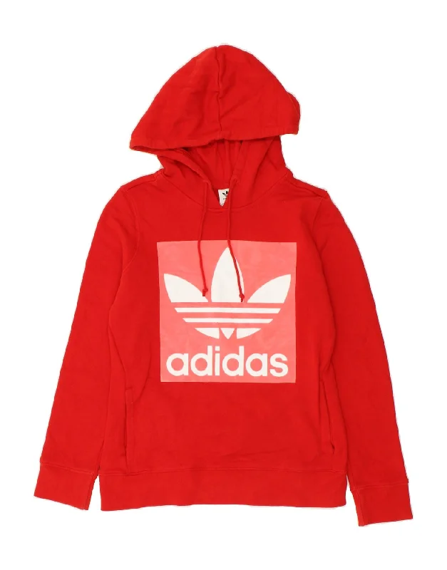 Value Deals ADIDAS Womens Graphic Hoodie Jumper UK 8 Small Red