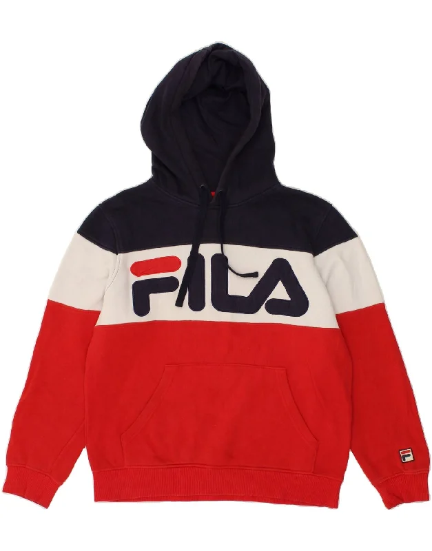 Closeout FILA Womens Graphic Hoodie Jumper IT 44 Medium Multicoloured Colourblock