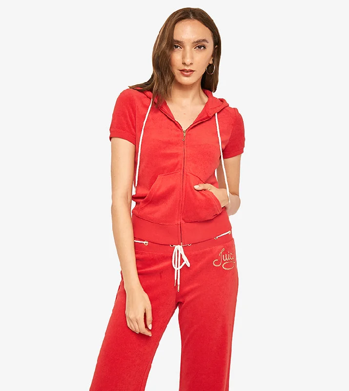 Clearance Sale Juicy Couture Women's Rugby Juicy Rope Microterry Robertson Short Sleeve Jacket M