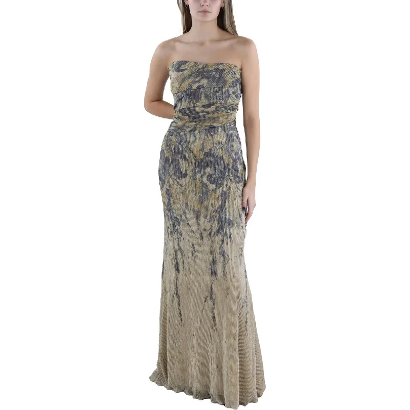 Weekend Flash Sale Womens Pleated Tea Length Evening Dress