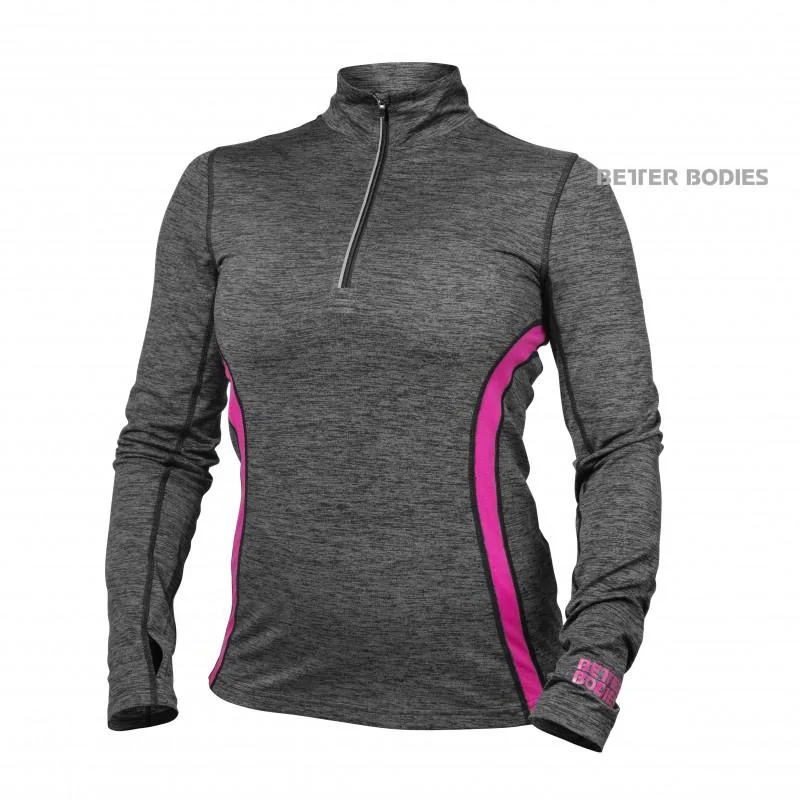 Quick Sale Better Bodies Performance Mid L-S - Graphite-Pink