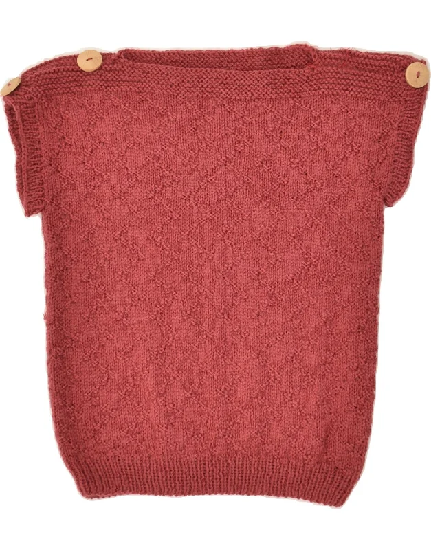 Savings Spectacular VINTAGE Womens Sleeveless Boat Neck Jumper Sweater UK 4 XS Red