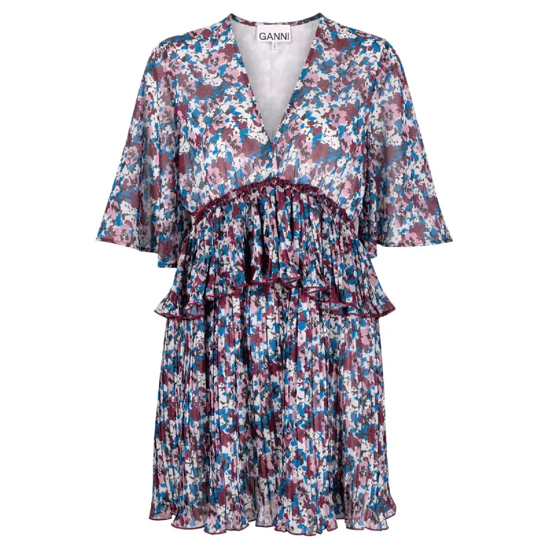 Unbeatable Prices Pleated Georgette Flounce Smock Dress