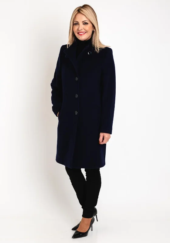 Weekend Special Christina Felix Classic Tailored Wool Cashmere Blend Long Coat, Navy Weekend Special Christina Felix Classic Tailored Wool Cashmere Blend Long Coat, Navy