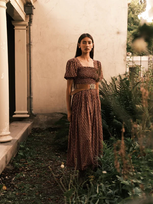 Super Sale Smocked midi length dress