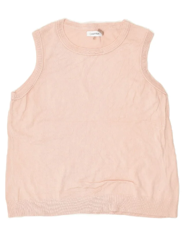 Great Deals CALVIN KLEIN Womens Vest Tank Top UK 18 XL Pink Rayon