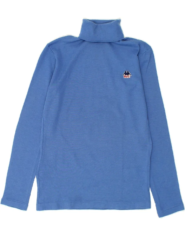 Season Finale Sale KAPPA Womens Roll Neck Jumper Sweater UK 12 Medium Blue Acrylic