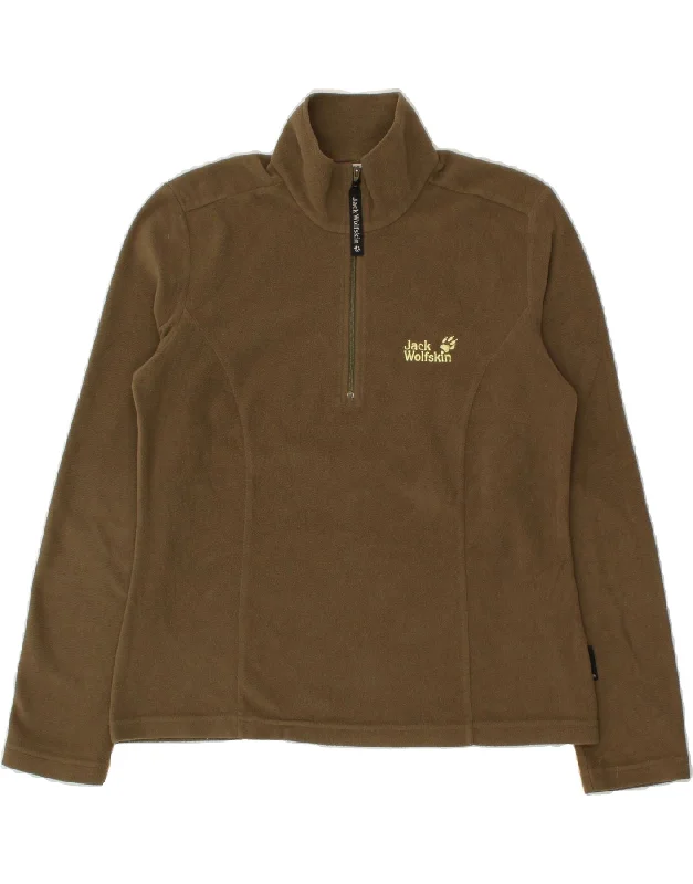 Reduced Prices JACK WOLFSKIN Womens Zip Neck Fleece Jumper UK 12 Medium Khaki Polyester Reduced Prices JACK WOLFSKIN Womens Zip Neck Fleece Jumper UK 12 Medium Khaki Polyester