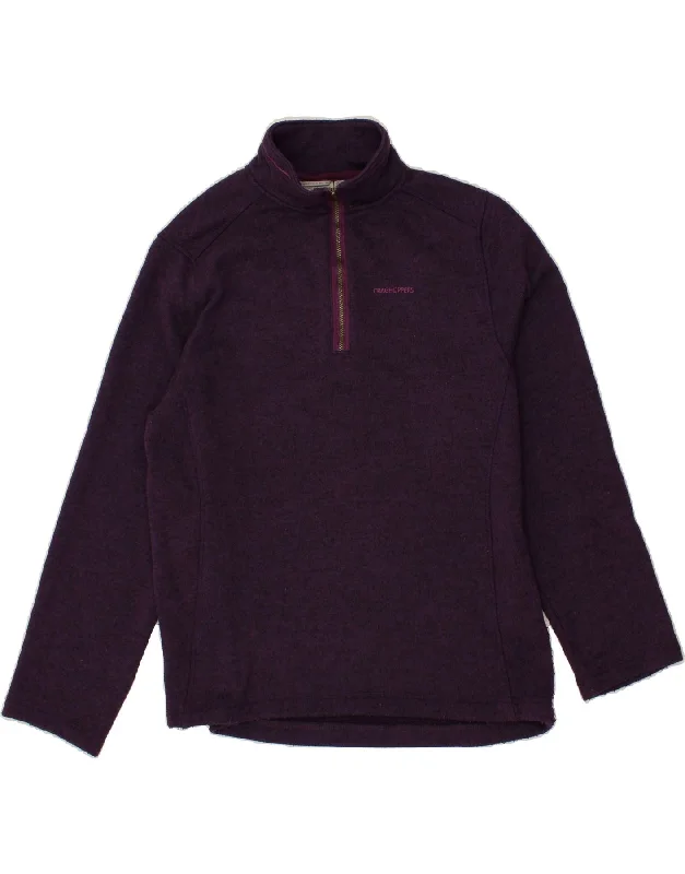 Exclusive Deal CRAGHOPPERS Womens Zip Neck Jumper Sweater UK 18 XL Purple Flecked