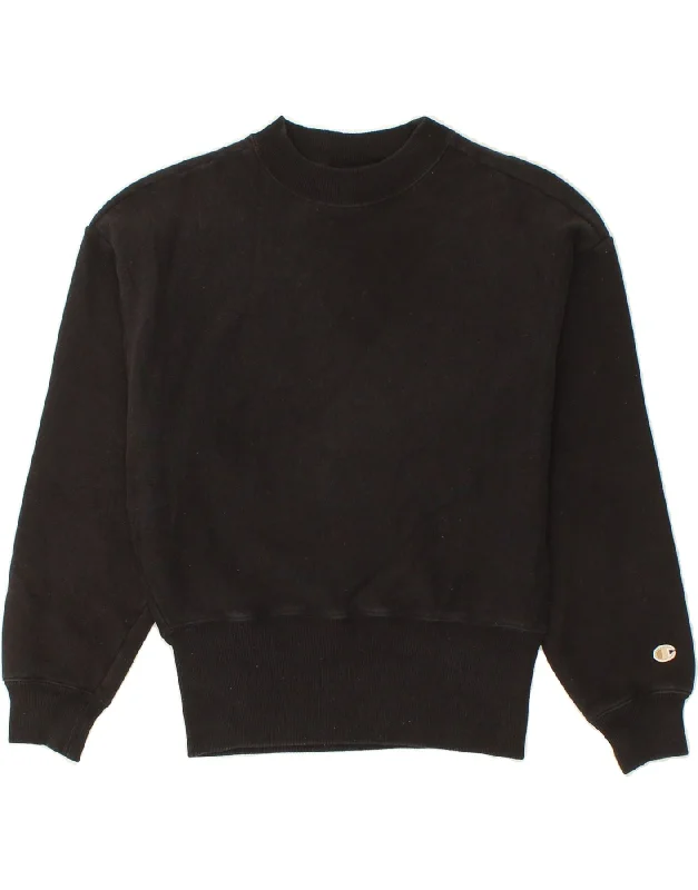 Today’s Deal CHAMPION Womens Sweatshirt Jumper UK 6 XS Black Cotton