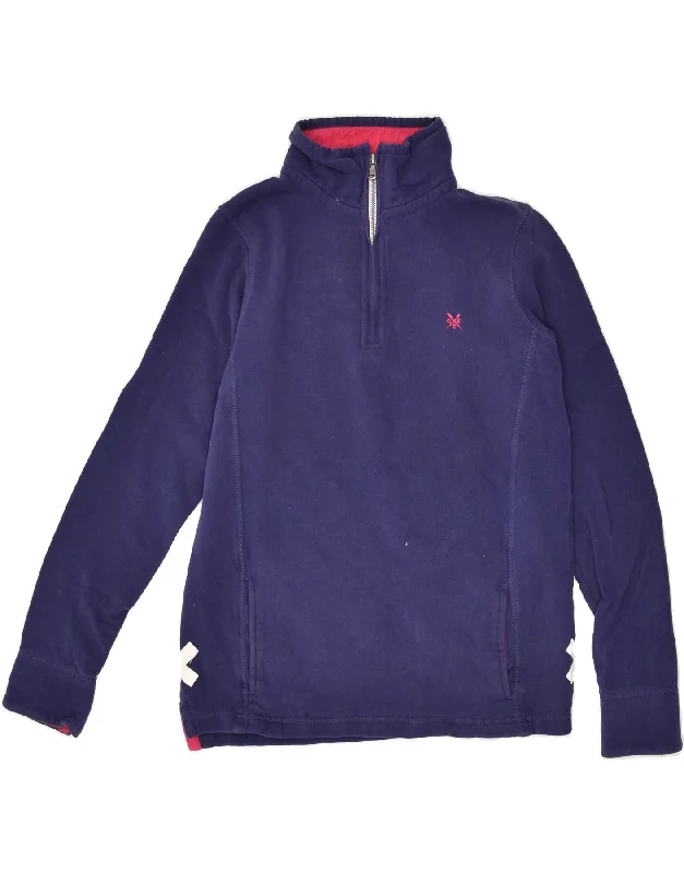Fantastic Deals CREW CLOTHING Womens Zip Neck Sweatshirt Jumper US 10 Large Purple Cotton