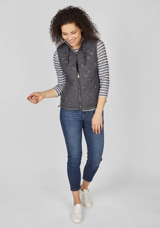 Crazy Deals Rabe Diamond Quilted Gilet, Grey