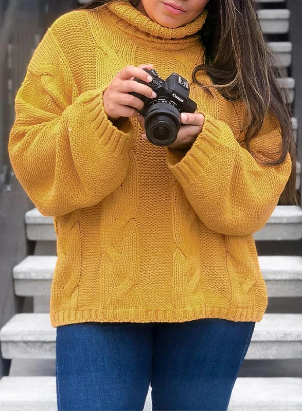 Savings Alert Autumnal Cable Knit Sweater - Oversized Fit