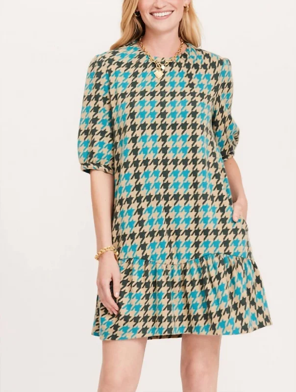 Act Now Tinsley Dress In Houndstooth