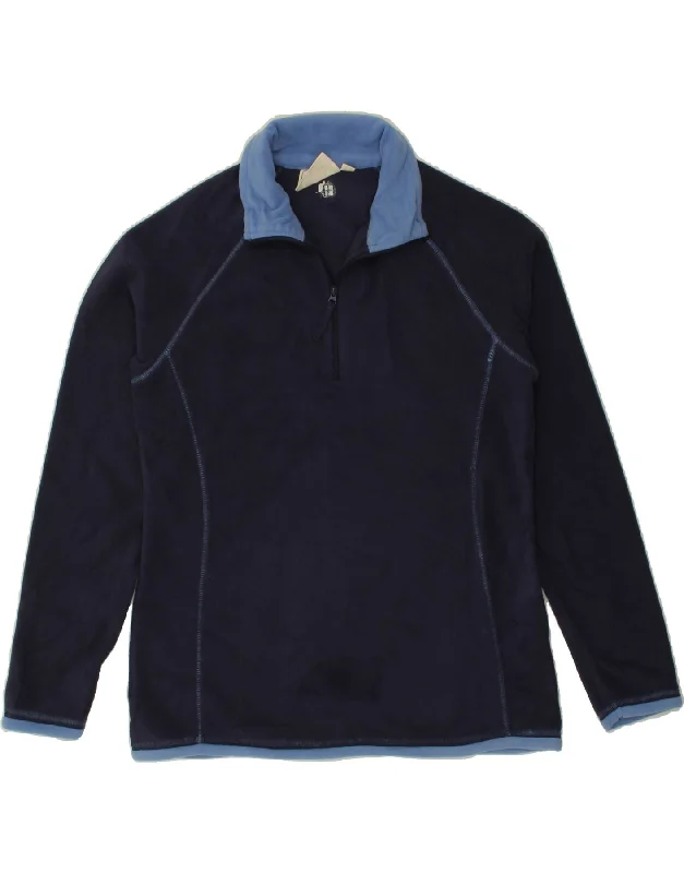 Reduced Prices MOUNTAIN WAREHOUSE Womens Zip Neck Fleece Jumper UK 12 Medium Navy Blue