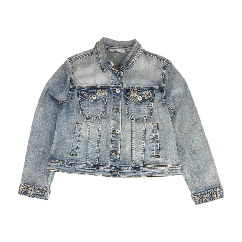 Reduced Prices Blue Solid Denim Jacket