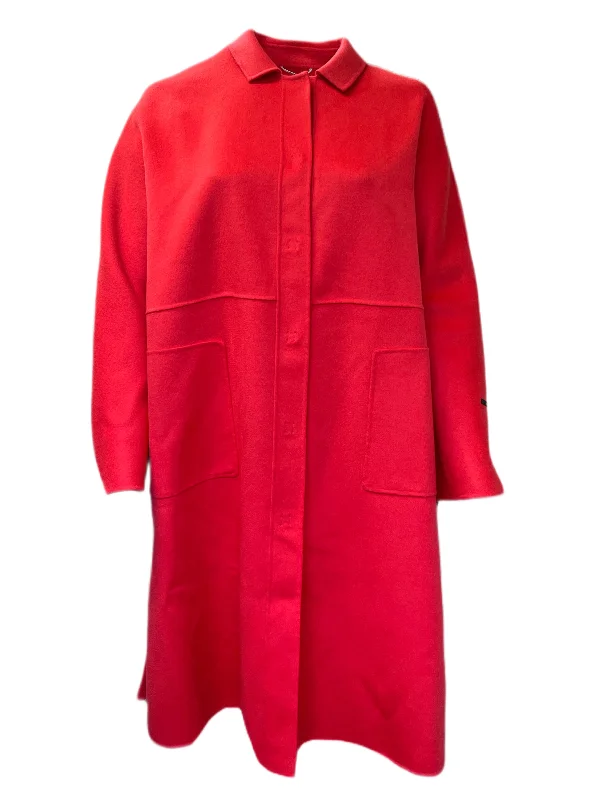 Exclusive Preview Marina Rinaldi Women's Red Terra Virgin Wool Blend Coat Size 20W/29 NWT