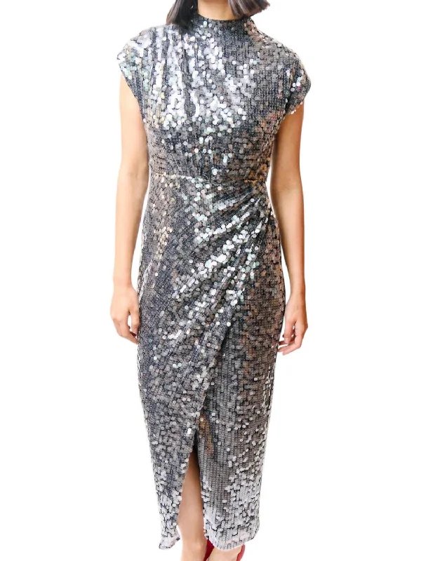 Online Specials Renata Sequin Dress In Pewter