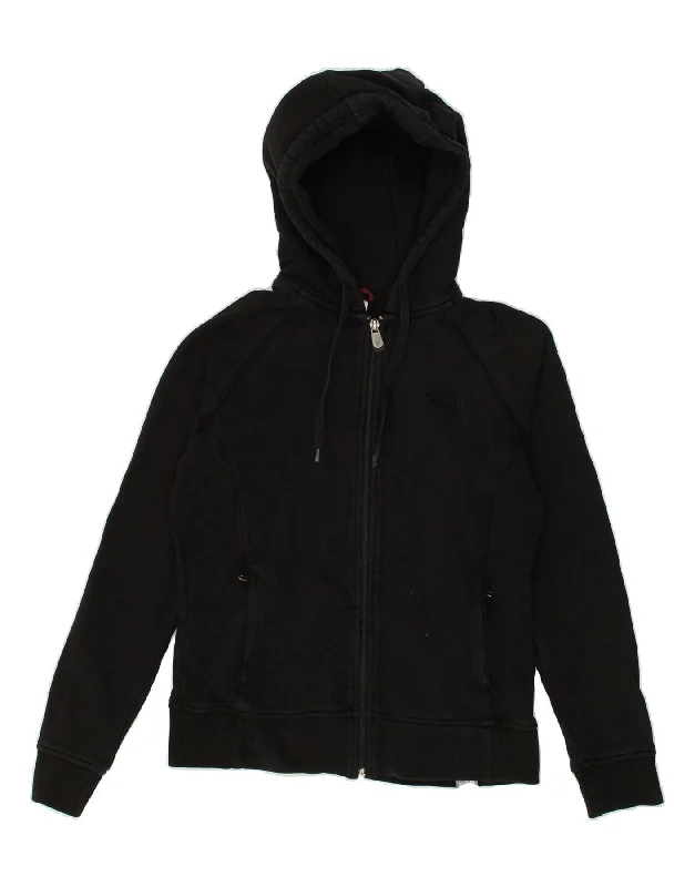 Final Markdown THE NORTH FACE Womens Zip Hoodie Sweater UK 12 Medium Black Cotton