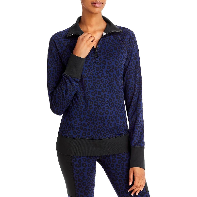 Today Only Womens 1/2 Zip Animal Print Sweatshirt